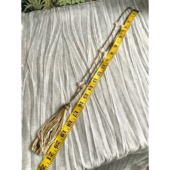 RELISTED Antique-Look Seed Bead Tassel Necklace - 32” Long Sautoir Style - Picture 8 of 8